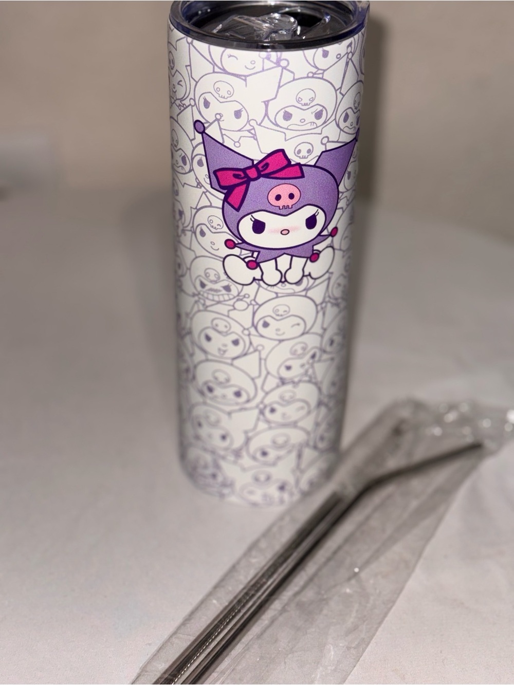 Kuromi Purple Character Insulated Kids Tumbler with Metal Straw